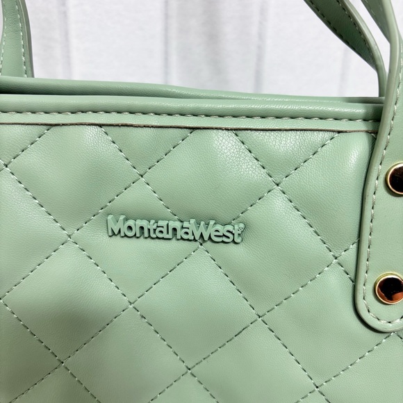 Montana West Quilted Handbag‎ Leather Tote Purse Shoulder Bag Large Satchel Hobo - Picture 2 of 13